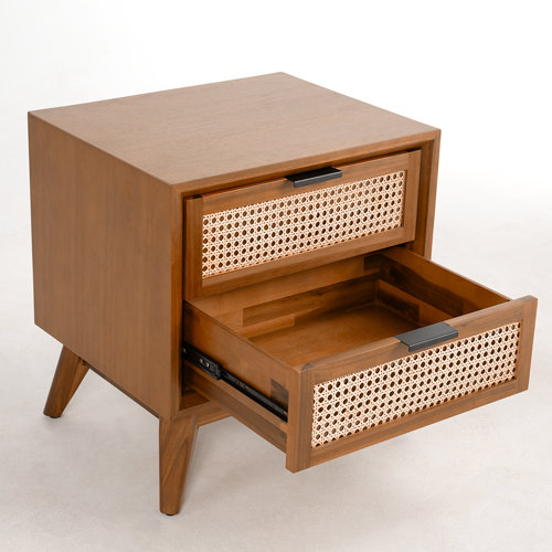 Bayou Breeze Jasper Solid Wood Nightstand Fully Assembled, 2 Drawer